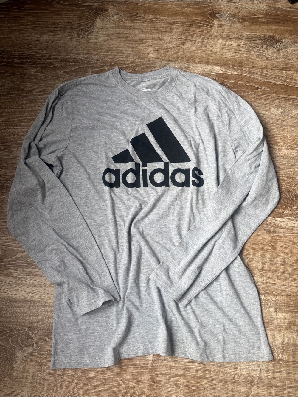 adidas Men's Long Sleeve Golf Tee in Heather Gray and Black